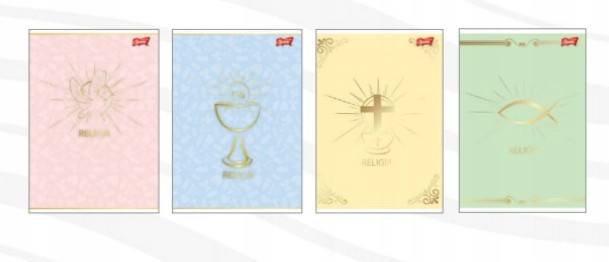 4x Zeszyt do Religii A5 32 kartek w kratkę mix wzorów UNIPAP