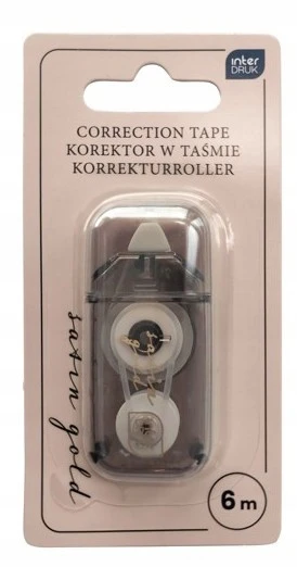 Korektor w taśmie myszka szkolny biurowy mini 6m Satin Gold Interdruk_2