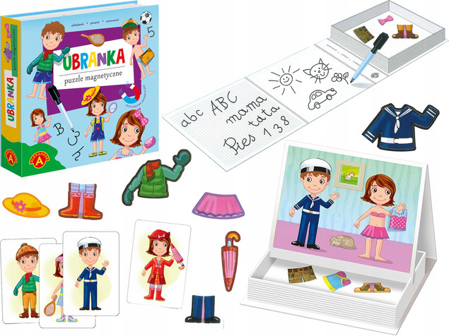 Puzzle Układanka Magnetyczna Ubranka Kostiumy 4+ Alexander 2680