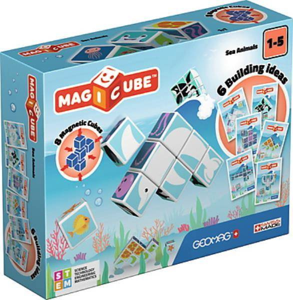 GEOMAG MagiCube Printed Zwierzęta morskie + karty - klocki magnetyczne 11el. G146