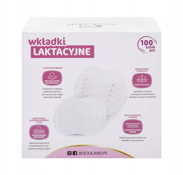 Wkładki laktacyjne Bocioland 100 szt.