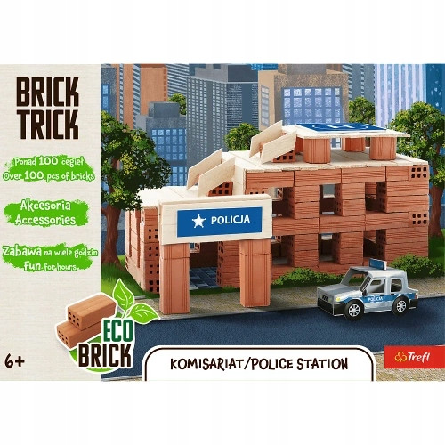 KLOCKI BRICK TRICK! BUDUJ Z CEGŁY KOMISARIAT POLICJI RADIOWÓZ 100 EL TREFL