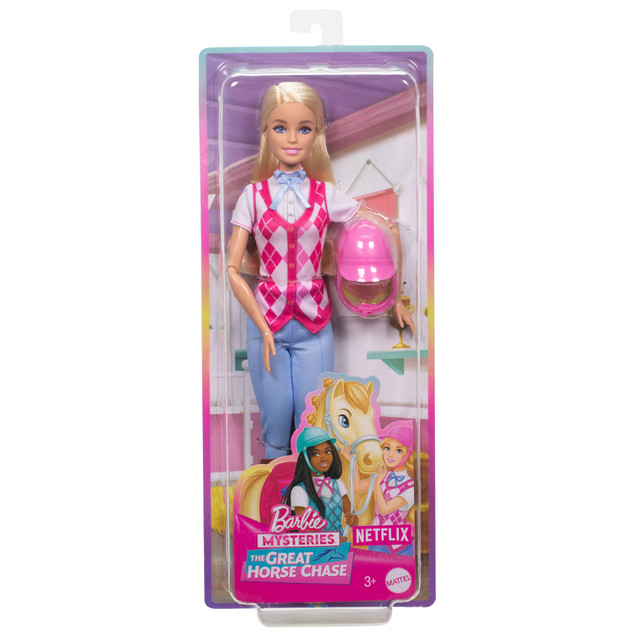 BARBIE Malibu DŻOKEJKA w Stroju Jeździeckim z Hełmem