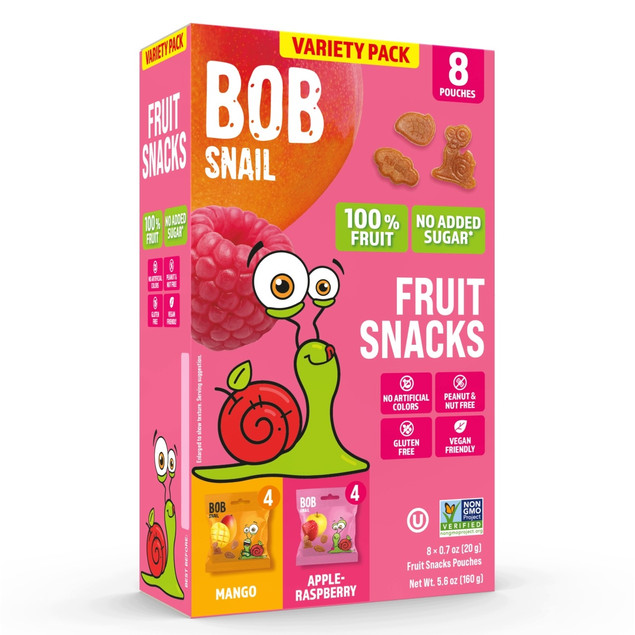 Bob Snail Fruit Snacks MIX Mango Apple 160g – 8 Sachets