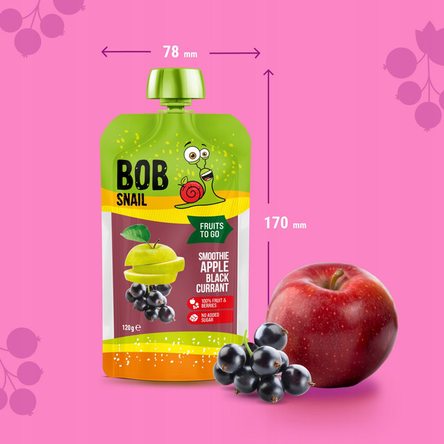Smoothie Jabłko-Czarna Porzeczka TM BOB SNAIL 1200 g (10х120g)