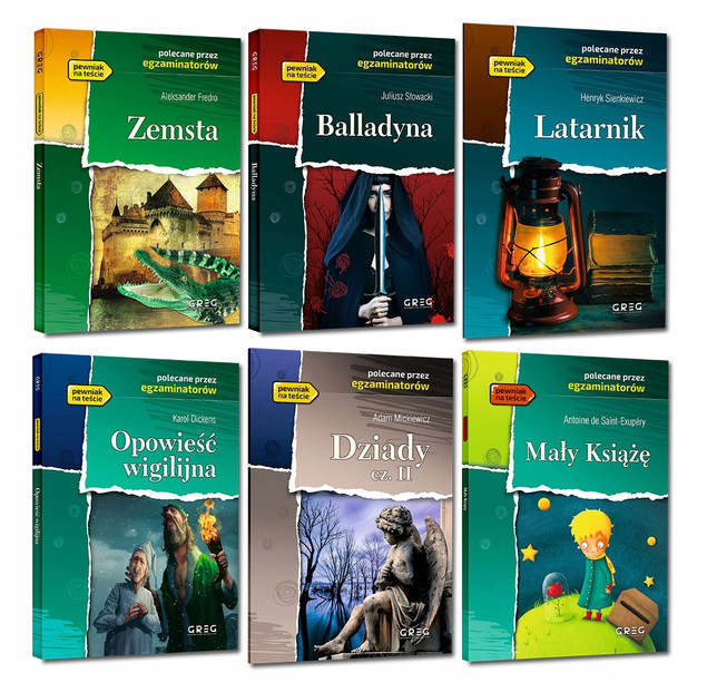 Zestaw Lektur z opracowaniem 7-8 klasa Egzamin Ósmoklasisty Latarnik Zemsta
