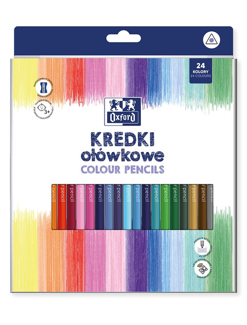 Kredki ołówkowe trójkątne Oxford z temperówką 24 szt.