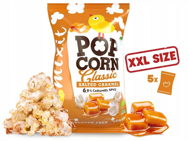 MIXIT Duży BIO Popcorn SŁONY KARMEL 75g