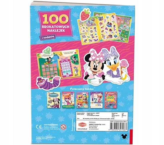 Disney Mix 100 brokatowych naklejek i zadania Praca zbiorowa