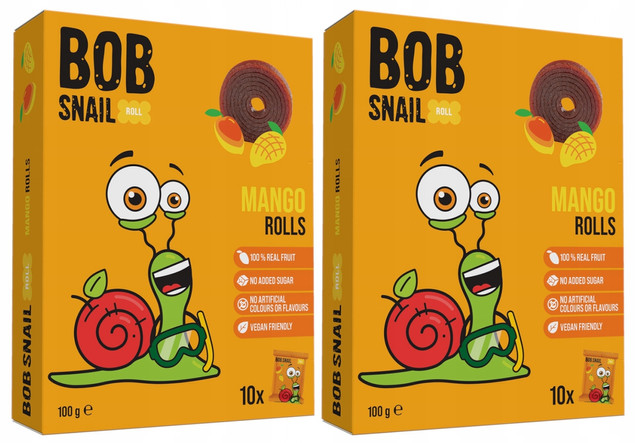 2x Przekąska Owocowa Mango Bez Cukrów 100g BOB SNAIL