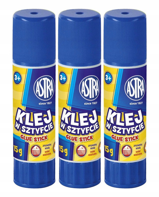 Klej szkolny w sztyfcie Astra 3x15g