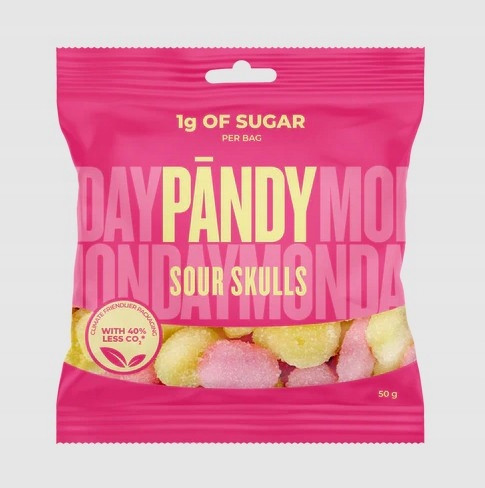 Żelki Pandy Sour Skulls bez cukru 50 g