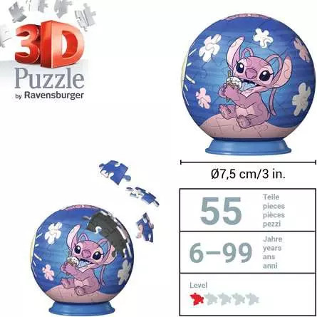 Puzzle 3D Ravensburger Disney Stitch Kula 11598 (54 elementy)