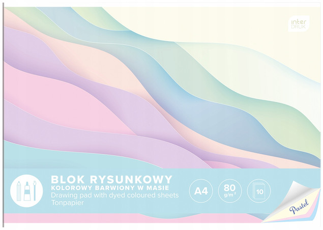 Interdruk blok rysunkowy kolorowy A4 pastelowy