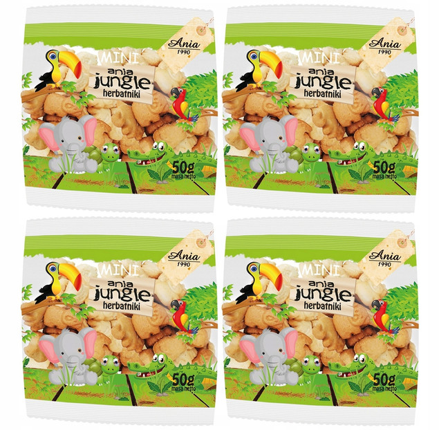 Herbatniki Mini ZOO Jungle 4x50g - Bio Ania