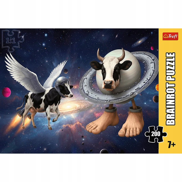 Puzzle Trefl 200 el. BrainRots Kosmiczna Krowa - Układanka