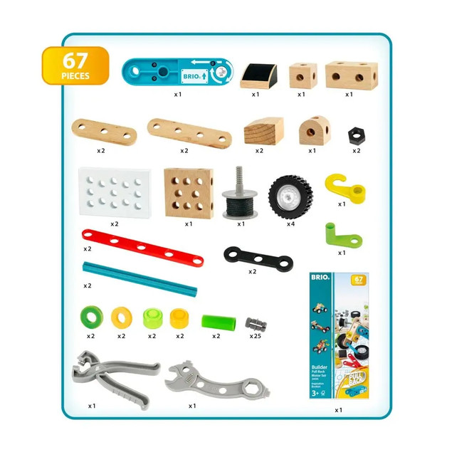 Klocki konstrukcyjne Brio Builder Pull Back Motor Set 34595