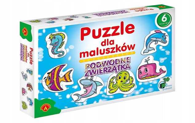 Puzzle Dla Maluszków PODWODNE ZWIERZĄTKA Dla 2 Latka 2+ Alexander 4413