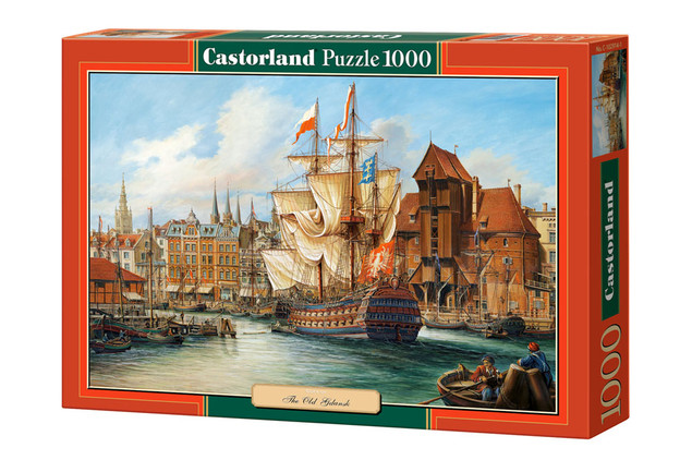 Puzzle 1000 Układanka Obraz Miasto GDAŃSK Statek Żaglowiec Żuraw 9+ Castor