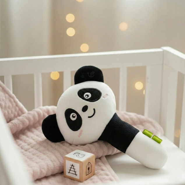 Przytulanka Piszczałka PANDA Sensoryczna Bezpieczna dla Niemowląt 0m+