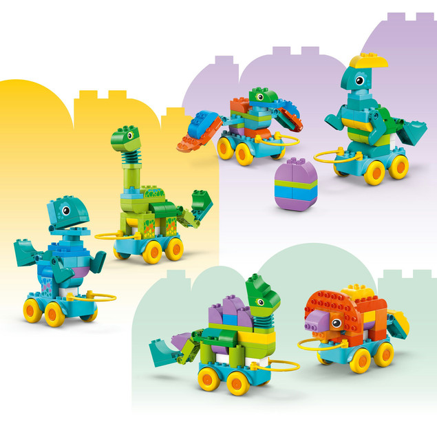 LEGO DUPLO 10451 3w1 Dinozaury na Kółkach Kreatywne Klocki dla Dzieci 3+