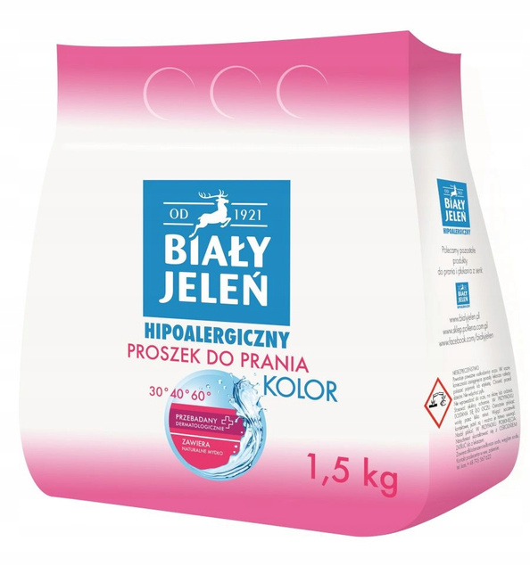 BIAŁY JELEŃ Proszek Do Prania KOLOR i BIEL1,5kg x2