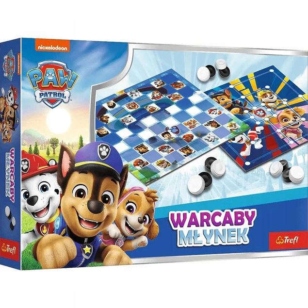 Gra Planszowa Warcaby i Młynek Psi Patrol Trefl