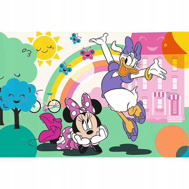 Trefl Puzzle 60 el. Minnie: Uśmiech Minnie z Unikalnym Plakatem