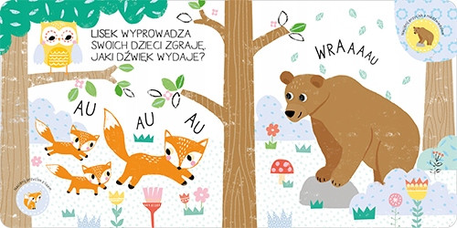 Książeczka Dźwiękowa Sensoryczna Usłysz Mnie Hu Hu w Lesie 3+ AWM