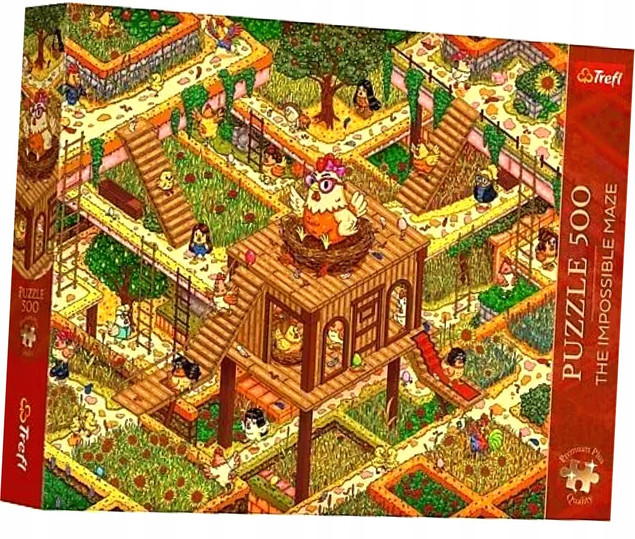 Puzzle Trefl 500 elementów Śmieszne Kurczaki The Impossible Maze