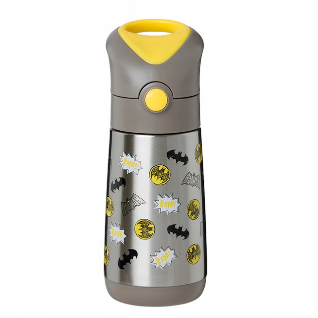 B.BOX Butelka Termiczna dla Dzieci ze Słomką | Termos BATMAN 350 ml