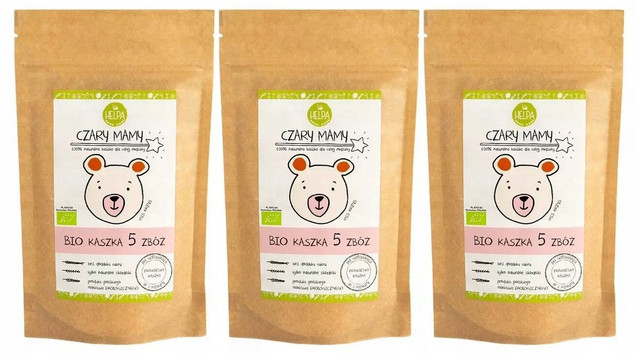 3x HELPA Ekologiczna Kaszka Dla Dzieci Bio Czary Mamy Pięć 5 Zbóż (3x200g)