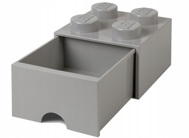 Pojemnik LEGO Brick 4 Szary z Szufladą na Klocki 40051740