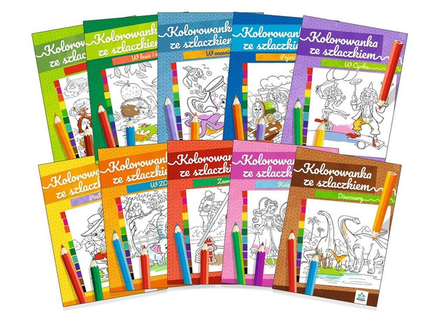 Zestaw 10 Kolorowanek ze Szlaczkiem Natalia Logvanova Pryzmat