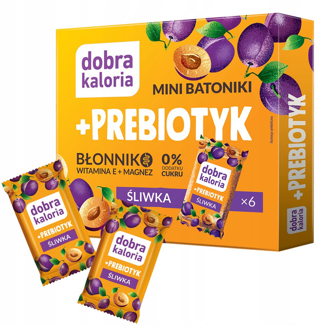 Zdrowe Mini Batoniki Probiotyk Śliwka Dobra Kaloria Śliwkowe 0% cukru