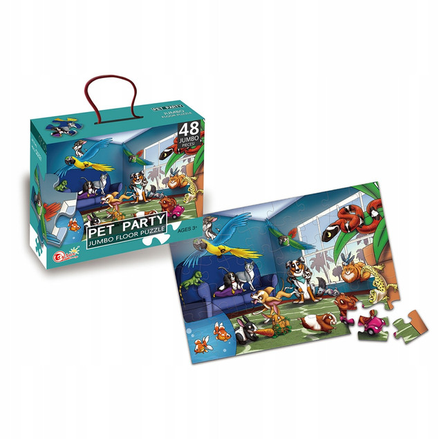 Puzzle Askato JUMBO PARTY ZWIERZĄT DOMOWYCH 48 el. dla Dzieci 3+