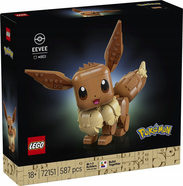 LEGO® Pokémon™ Eevee Figurka Do Zbudowania 587 elementów 72151 Kolekcjonerski Model Dla Dorosłych
