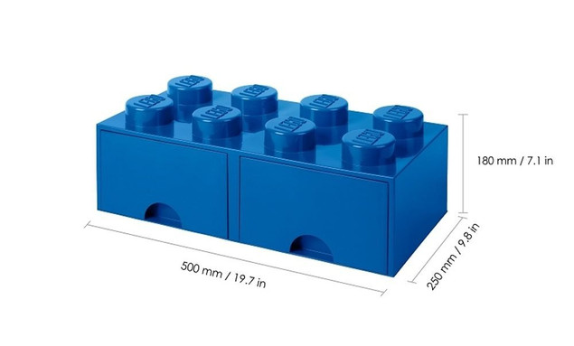 LEGO Pojemnik z Szufladami Klocek 2x4 Niebieski Organizer