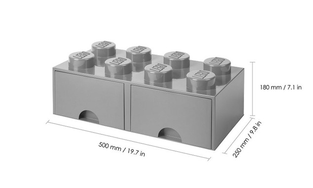 LEGO Pojemnik na Klocki z Szufladami 4x2 Szary 40061740