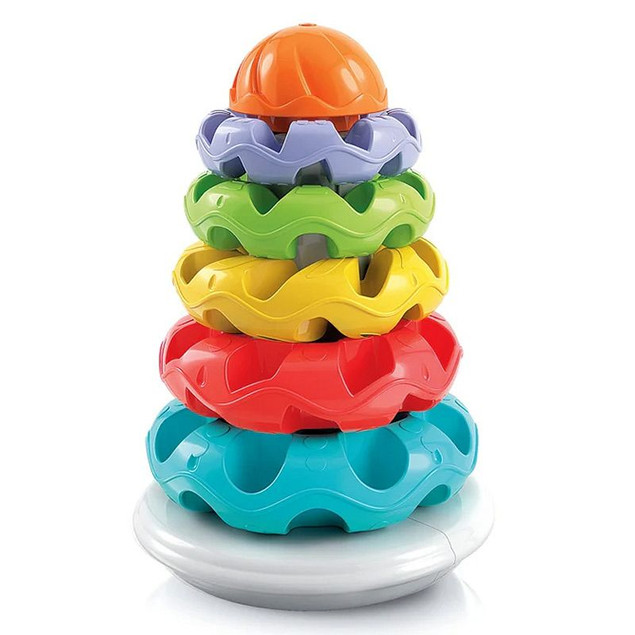 Clementoni Baby Kolorowa Wieża Piramidka z Kółek Układanka Dla Dzieci 6M+