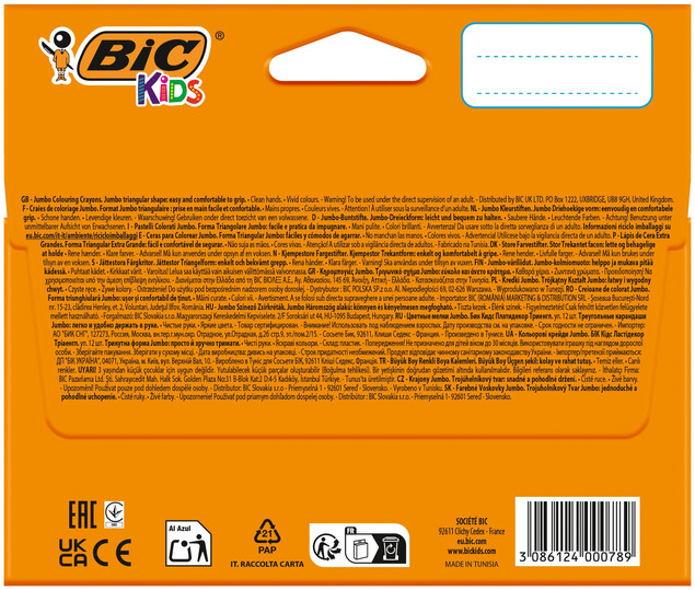 Kredki świecowe trójkątne BIC Plastidecor Triangle 12 kolorów