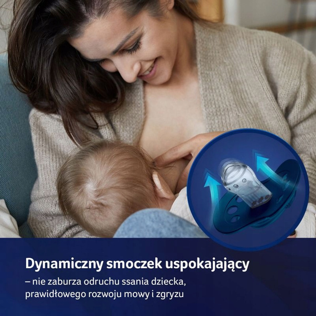 LOVI Smoczek Dynamiczny ORTODONTYCZNY Silikonowy GWIAZDY Granat 6M+ 22/894