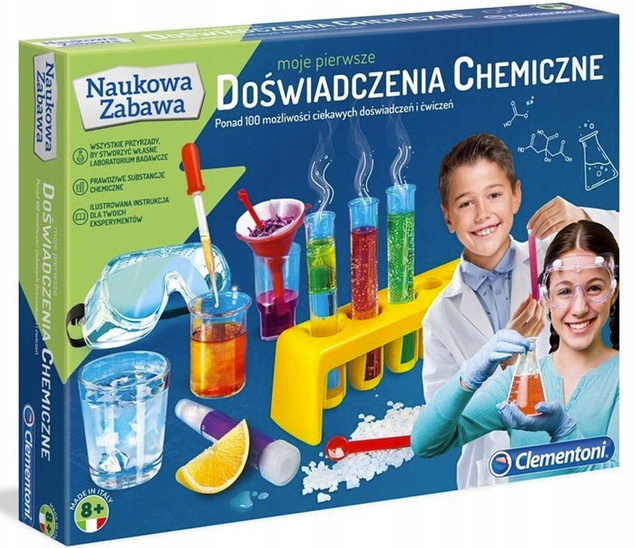 Naukowa Zabawa 100 Doświadczeń Chemicznych Mały Chemik Clementoni 60774