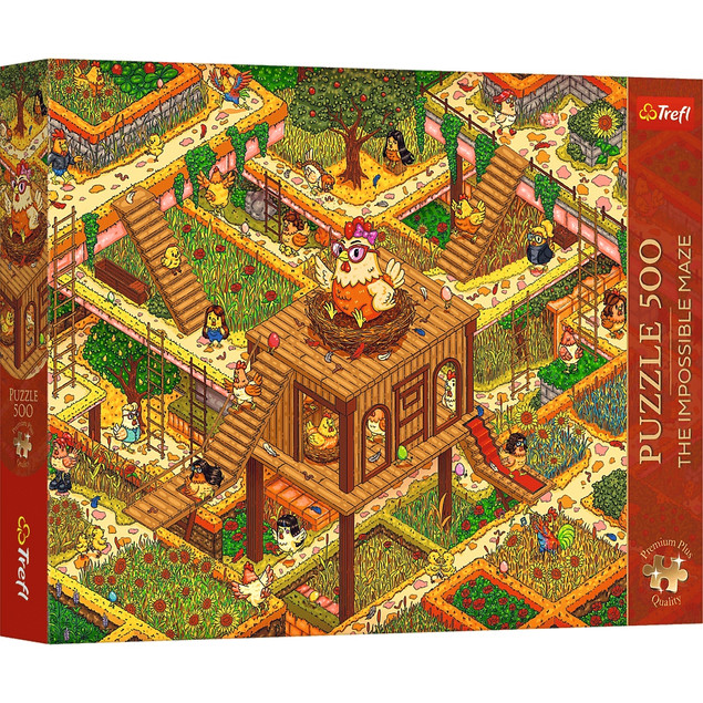 Puzzle Trefl 500 elementów Śmieszne Kurczaki The Impossible Maze