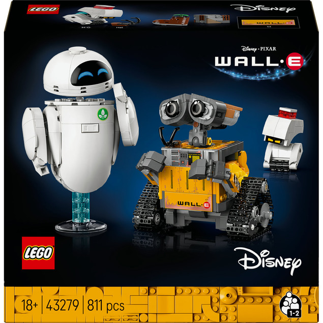 LEGO Disney Pixar 43279 WALL‑E i EVE — Zestaw kolekcjonerski 811 elementów