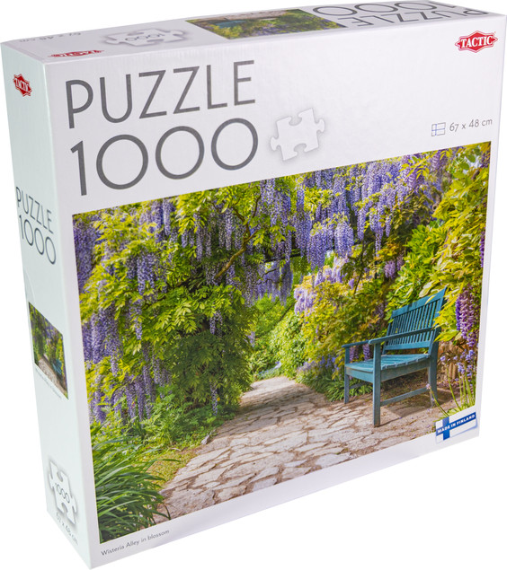 Puzzle Tactic 1000 elementów: Kwitnąca Aleja Wisterii (Wisteria Alley in blossom)
