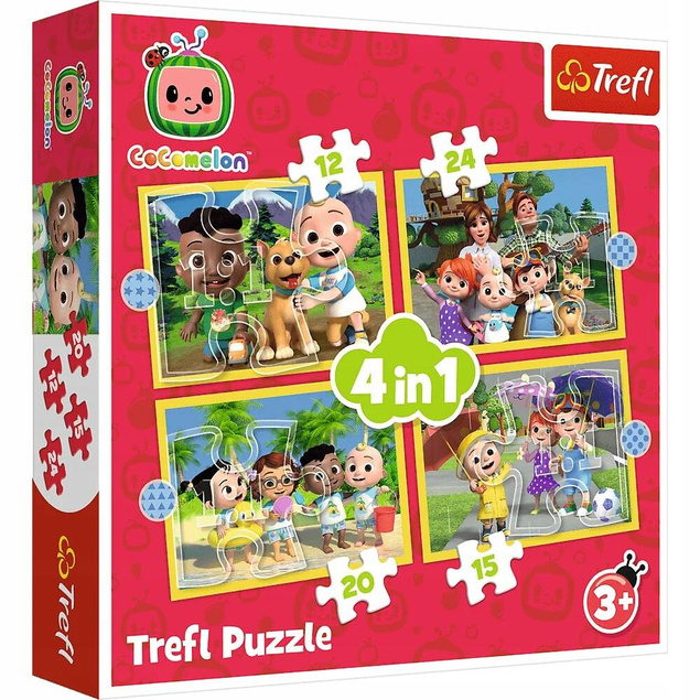 Puzzle 4w1 Układanka COCOMELON Poznaj Bohaterów 4+ Trefl 34647