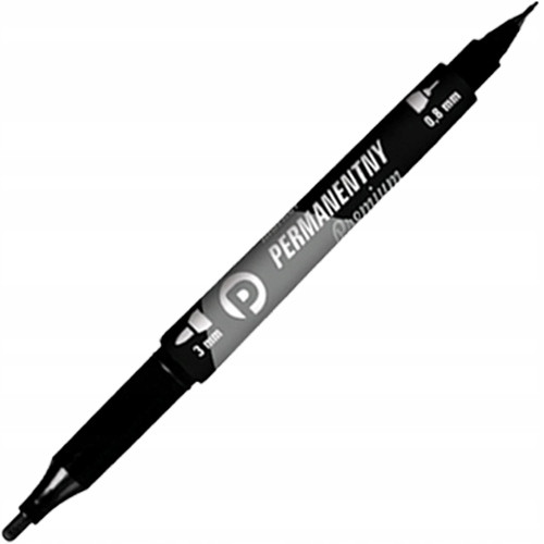 Marker dwustronny Tetis KM501 0,8/3 mm czarny