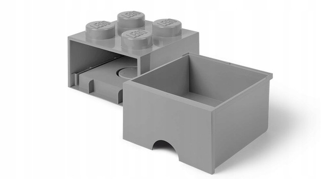 Pojemnik LEGO Brick 4 Szary z Szufladą na Klocki 40051740