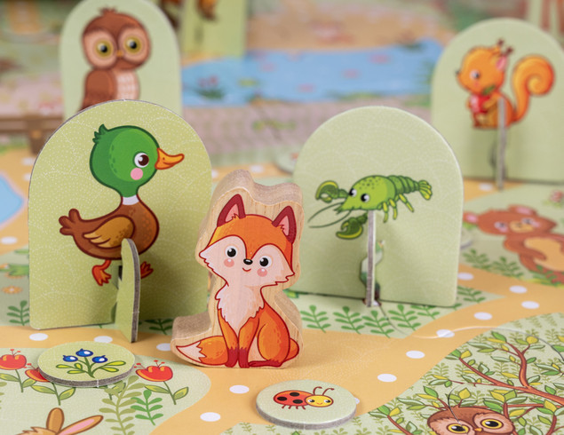 Puzzle z Grą Lis w Lesie 2w1 | Układanka i Planszówka Edukacyjna FSC